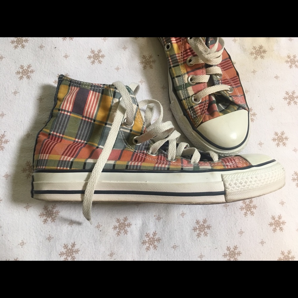 Women’s Plaid Hi-Top Converse *EUC*
